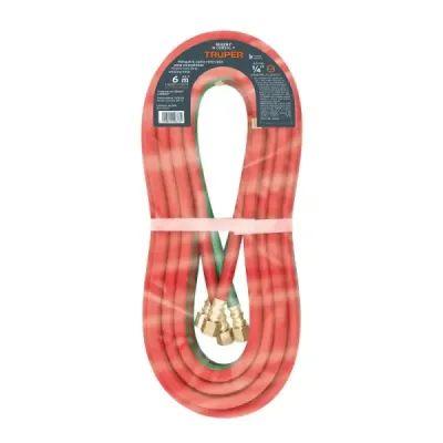 Manguera Cuata Reforzada Oxiacetileno 6mx1/4' Cpe Truper