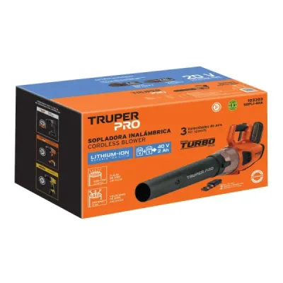Sopladora Inalámbrica Turbo 40v Truper Pro Cargador Batería