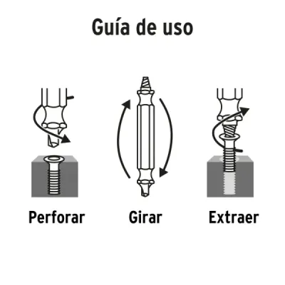 Set 3 Puntas Extractoras De Tornillos Truper Zanco 1/4'