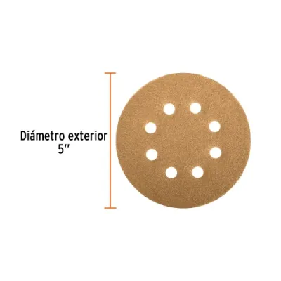 Set 5 Lijas Lijadora Roto-orbital 5' Truper Grano 100