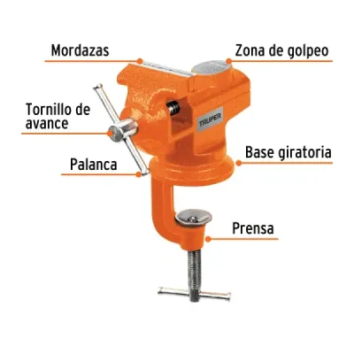 Prensa Banco Para Joyero 2.1/2' Truper Protector De Gomas