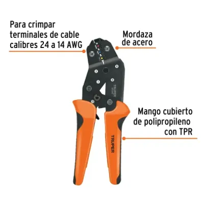 Alicate Crimpador Cable 8' Truper Ponchador 500 Terminales
