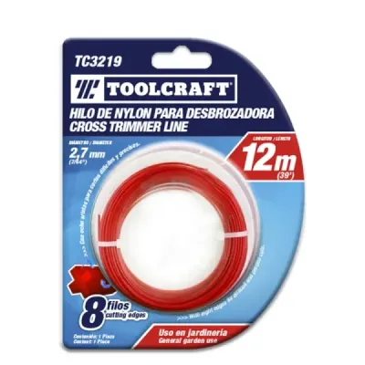 Hilo Para Guadañadora 2.7 Mm En Nylon Toolcraft Largo 12 M