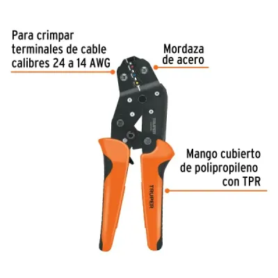 Alicate Crimpador Cable 8' Truper Ponchador Sistema Ratchet