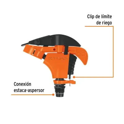 Aspersor Metálico Doble Chorro Truper Sin Estaca Riego 17 M