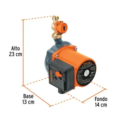 Bomba Presurizadora Agua 1/6 Hp Truper Regulable Altura 9m