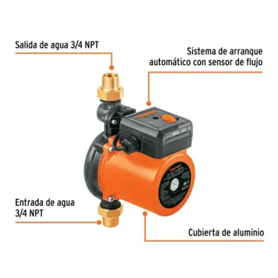 Bomba Presurizadora Agua 1/3 Hp Truper 60l/min Altura 12 M