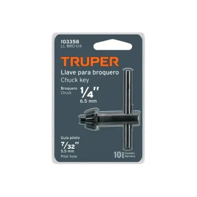 Llave Para Mandril 1/4' Universal Truper 45g En Acero