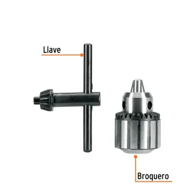 Mandril Taladro 1/4' Con Llave Truper Expert 0.6-6mm Acero