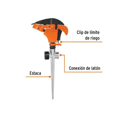 Aspersor Plástico 2 Vías Estaca 20cm Truper Limitador Riego