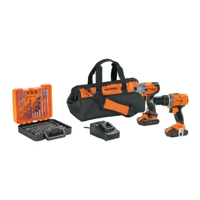 Set Taladro Percutor Atornillador Inalámbrico 20v Truper Pro