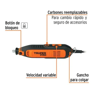 Mototool 135w 10000-36000 Rpm Truper Pro 97 Accesorios