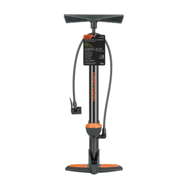 Bomba Manual Inflador Pie 120 Psi Truper Expert Manómetro (BOM-MAX - 103614)