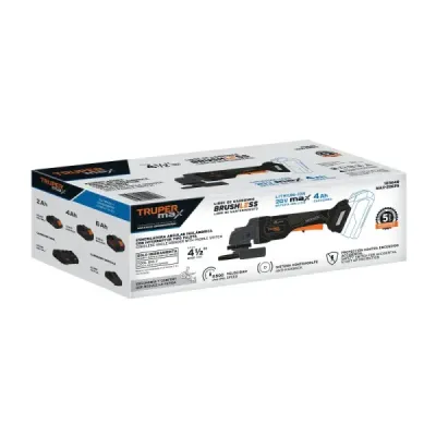 Pulidora Angular Inalámbrica 4.1/2' 20v Truper Max