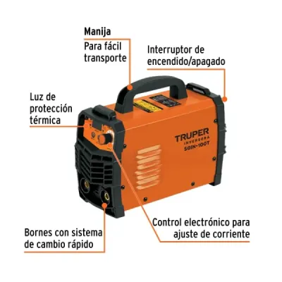 Soldador Inversor 100a 2 Fases Truper 120-220v 4 Soldaduras