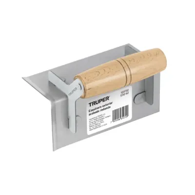 Esquinero Exterior Redondo 6' Para Muro Truper Mango Madera