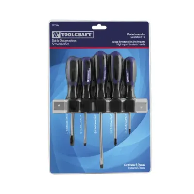 Juego De 5 Destornilladores Toolcraft Mango Bimaterial