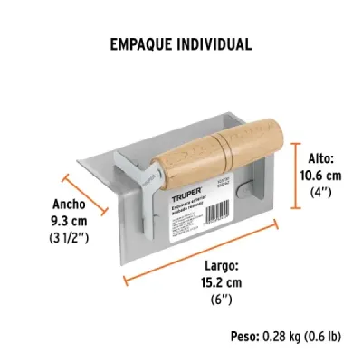 Esquinero Exterior Redondo 6' Para Muro Truper Mango Madera