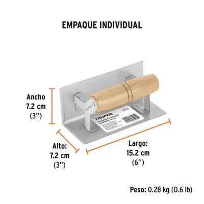 Esquinero Interior Recto 6' Para Muro Truper Mango Madera