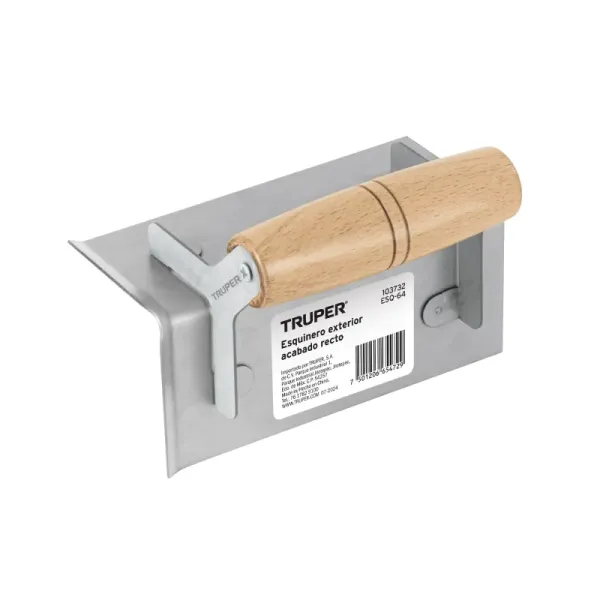 Esquinero Exterior Recto 6' Para Muro Truper Mango Madera (ESQ-64 - 103732)