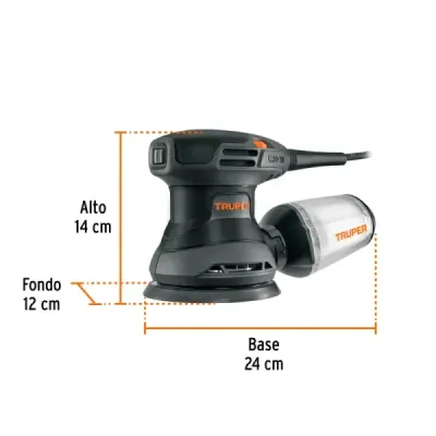 Lijadora Roto-orbital 5' 260 W Truper Industrial 12500 Opm