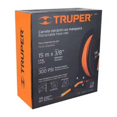 Manguera Compresor Aire Retráctil 15m X 3/8' Truper 300 Psi