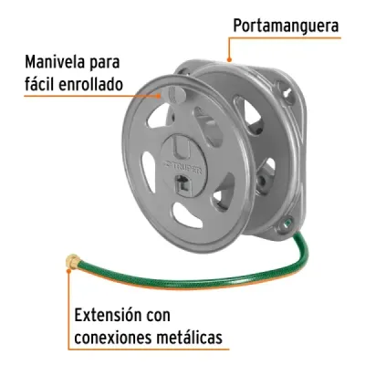 Portamanguera De Pared 1/2' Truper Hasta 40m Extensión 1.3m