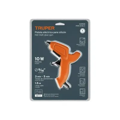 Pistola Silicona 10w Barra Pequeña Truper Antiderrapante