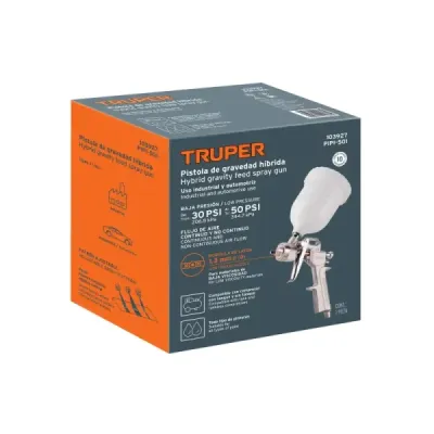Pistola Para Pintar Híbrida 1.3mm 500ml Truper 30 A 50 Psi