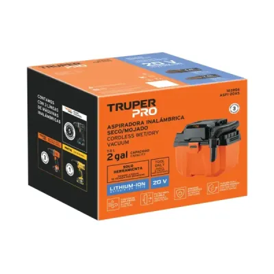 Aspiradora Inalámbrica 20v 7.5l Truper Pro Sin Batería