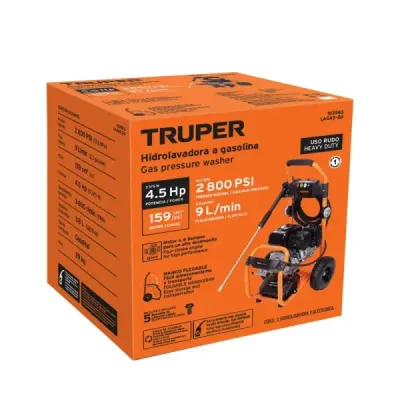 Hidrolavadora Gasolina 3728w 5hp Truper 7.5l/min 5 Boquillas