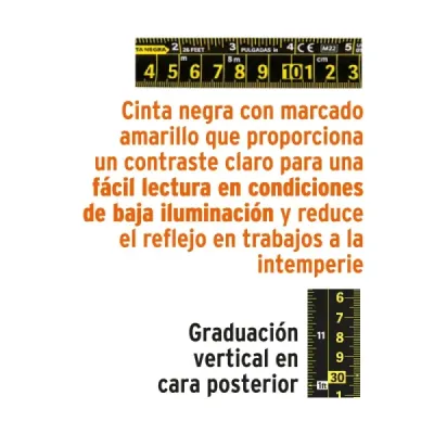 Flexómetro Contra Impacto 3.5m Truper Cinta Negra 19mm Imán