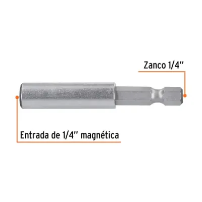 Set 5 Extensiones Puntas Magnética 1/4' Largo 60 Mm Truper