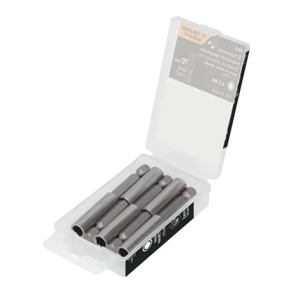 Set 5 Extensiones Puntas Magnética 1/4' Largo 70 Mm Truper (PUDE-9070 - 11869)