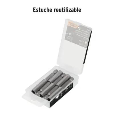 Set 5 Extensiones Puntas Magnética 1/4' Largo 70 Mm Truper