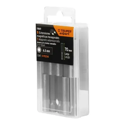 Set 5 Extensiones Puntas Magnética 1/4' Largo 70 Mm Truper