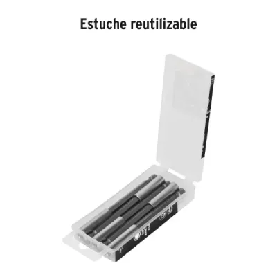 Set 5 Extensiones Puntas Magnética 1/4' Largo 100 Mm Truper