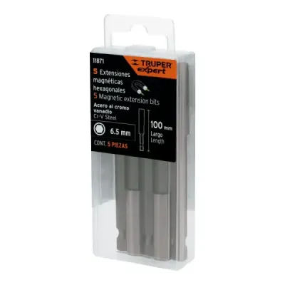 Set 5 Extensiones Puntas Magnética 1/4' Largo 100 Mm Truper