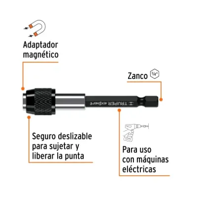Extensión Puntas Magnética 3' Truper Expert Cambio Rápido