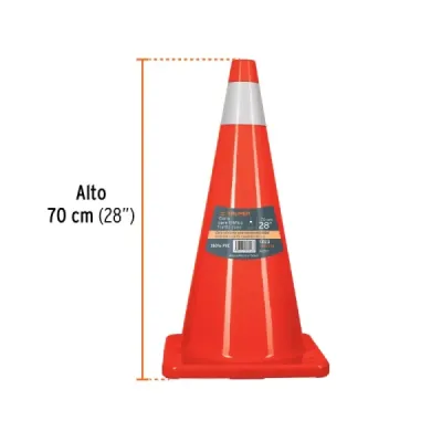 Cono Seguridad Precaución Reflectivo 70 Cm Truper 36x36 Cm