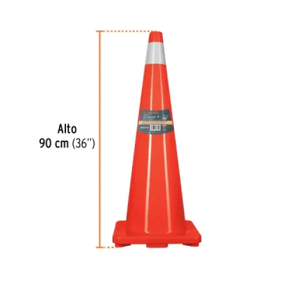Cono Seguridad Precaución Reflectivo 90 Cm Truper 37x37 Cm