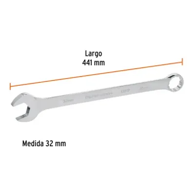 Llave Mixta Extralarga 32mm Largo 441mm Truper Cabeza 15°