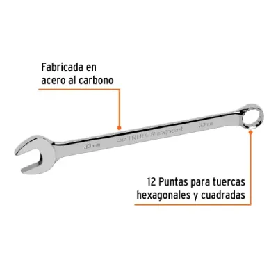 Llave Mixta Extralarga 33mm Largo 376mm Truper Cabeza 15°