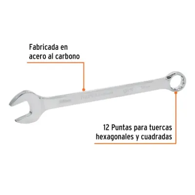 Llave Mixta Extralarga 34mm Largo 454mm Truper Cabeza 15°