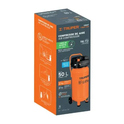 Compresor De Aire 3hp 50l Truper 116 Psi Libre De Aceite