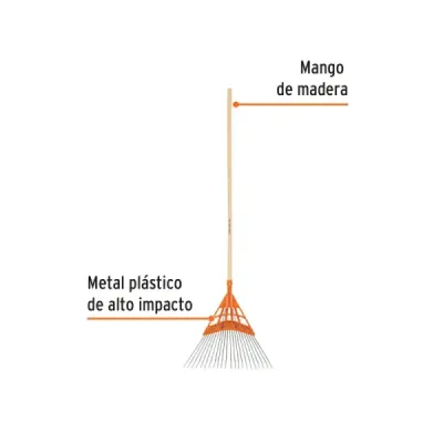 Escoba Rastrillo Metálico 22 Dientes Truper Alto Impacto