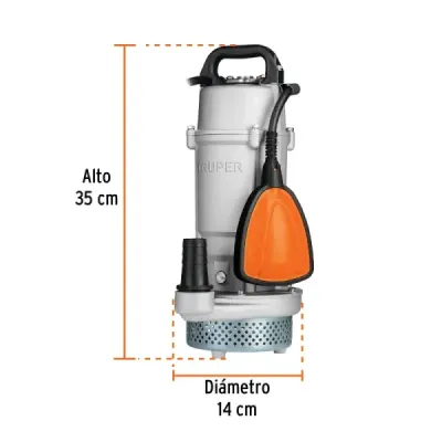 Bomba Sumergible 1/2hp 97l/m Agua Limpia Truper Altura 18m