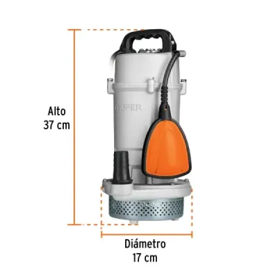 Bomba Sumergible 1hp 117l/m Agua Limpia Truper Altura 33m