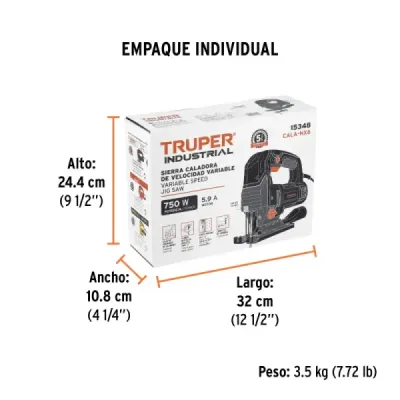Sierra Caladora 750w 800-3000 Cpm Truper Industrial Zanco T