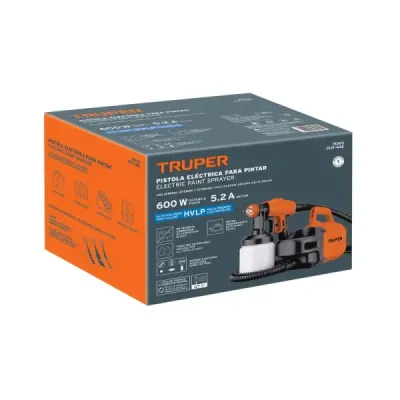 Pistola Para Pintar Eléctrica Hvlp 600w Truper 450 Ml/min